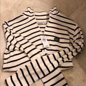 striped l. l. bean 1/4 zip
